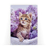 Biglietto Classico Auguri KITTEN LILAC FLOWERS