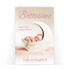 Biglietto Classico Battesimo LUNA Rosa