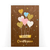 Biglietto Classico Compleanno HEART BALLOONS Brown