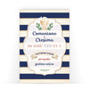 Biglietto Classico Comunione Cresima STRIPES RELIGION Blue