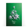 Biglietto Classico Buone Feste STARS 3D TREE Green