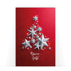 Biglietto Classico Buone Feste STARS 3D TREE Red