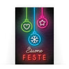 Biglietto Classico Buone Feste NEON BALLS